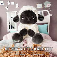 Jouet en peluche mouton personnalisé en usine, en coton PP super doux, haute qualité, fonction anti-stress, design anime, mignon, kawaii, brodé