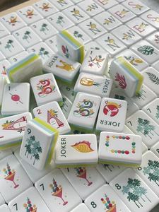 Jeu de Mahjong Américain Moderne Tropical Hawaïen en Acrylique à 4 Couches, Coquille de Nacre Créative, 160 Tuiles, Norme NMJL, Jeu de Voyage Portable - Product Image 3
