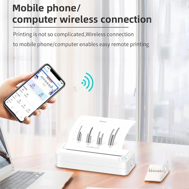 Wireless Ink-Free X8 Printer Compact A4 BT Printer for Students  Professionals Mobile-Compatible Mini Thermal Photo Printer