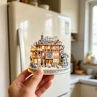 Aimant de réfrigérateur magnétique en métal 3D en relief, souvenir culturel emblématique de la ville touristique de la Porcelaine de Tianjin, décoration d'intérieur