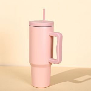 40oz Car H4.0 <b>Handle</b> <b>Travel</b> <b>Mug</b> Vacuum Tumbler Lid Straw Non-Slip ODM OEM Custom Logo - Product Image 4