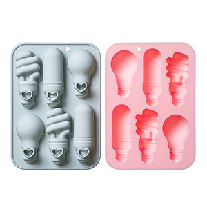 Light Bulb Shape Nonstick Silicone <b>Cake</b> <b>Molds</b> Food-Grade Reusable Cute Silicone Magnetic Chocolate, Candy & Ice DIY <b>Mold</b> - Product Image 1