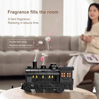 Diffuseur ultrasonique 300 ml en forme de petit train, humidificateur d'arômes avec télécommande, brume fraîche, effet méduse, coffret cadeau pour la maison