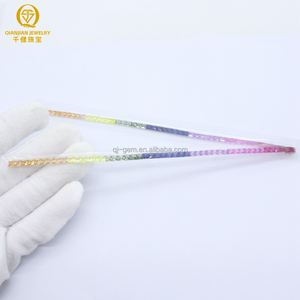 Tùy Chỉnh Nhiều Màu Lỏng Đá Quý Phòng Thí Nghiệm Grown Sapphire Corundum Với Lê Cắt Cầu Vồng Dòng Đối Với Trang Sức Làm-Nhiệt Điều Trị - Product Image 2