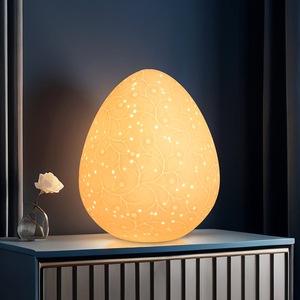 Venta directa de fábrica Lámpara de cerámica moderna en forma de huevo Diseño DE ARTE Luz nocturna con base E14/E26 <span class=keywords><strong>Precio</strong></span> barato Iluminación de mesa - Product Image 1