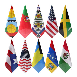 Drapeau promotionnel Haïti Amérique Bandana <span class=keywords><strong>56</strong></span>*56cm tête carrée tous pays drapeau Bandana écharpe Bandana entièrement imprimé - Product Image 2