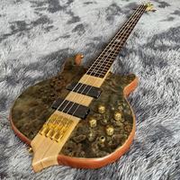 Haut en érable personnalisé 4 5 6 cordes, guitare basse à travers le corps, ALEMBI personnalisé, basse électrique