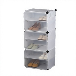 Meuble de rangement modulaire en plastique économique à faire soi-même, grande capacité, anti-poussière et étanche - Armoire à chaussures moderne avec portes, organisateur de placard domestique - Product Image 2