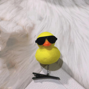 กิ๊บติดผมรูปเป็ดน้อยสีเหลืองเท่ๆ พร้อมแว่นตา วัสดุยางยืด สำหรับตกแต่งผมเด็กผู้หญิง - Product Image 2