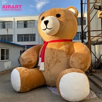 Ours gonflable en peluche marron mignon, ours gonflable géant de Noël