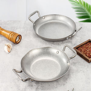 Olla de arroz de marisco <span class=keywords><strong>Vintage</strong></span> de acero inoxidable, Paella para cocinar en casa, platos para aperitivos de Picnic, utensilios de cocina, cacerola, ollas secas con asa - Product Image 5