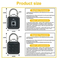 Cadenas intelligent Tuya étanche à empreinte digitale, contrôlé par application, en alliage d'aluminium robuste pour maison, entrepôt, garage, bois/aluminium
