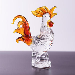 Penjualan laris indah dekorasi Desktop kelas atas kaca kristal kerajinan Model ayam jantan - Product Image 3