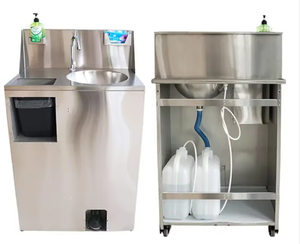 Lavabo Portátil de Acero Inoxidable con Accionamiento a Pedal, con Agua Fría y Caliente y Tanque de Agua para Catering al Aire Libre - Product Image 2