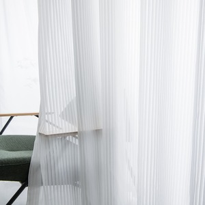 Rắn màu trắng Voile Sheer rèm cửa sổ dọc sọc trong suốt màn tấm cho phòng khách phòng ngủ khách sạn - Product Image 4