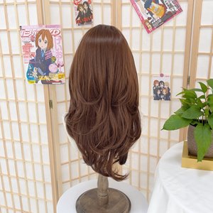 Perruque longue bouclée Puff Dodo, brun chocolat, avec frange latérale, ligne de cheveux naturelle, couvre-tête complet - Product Image 3