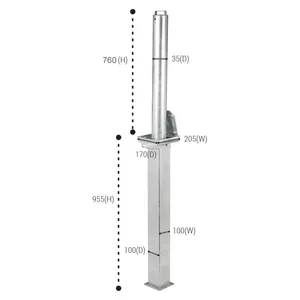 Poteau de stationnement amovible en acier galvanisé Borne télescopique Bollard à usage intensif