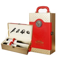 Boîte à vin en cuir de sublimation personnalisée avec ouvre-poignée Boîte cadeau Boîte d'emballage de vin
