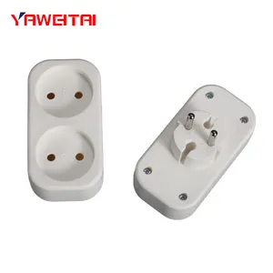 Yw7372 adaptador europeu de 4 pinos, adaptador de tomada ue para viagem, interruptor de parede elétrico doméstico e tomada