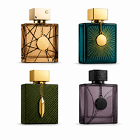 Flacon de parfum vide en verre, luxe arabe de Dubaï, flacon pulvérisateur rechargeable, impression personnalisée, bouchon à vis, liquide non inclus