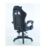 Chaise d'ordinateur à dossier haut lumière LED Chaise de jeu de course en cuir pivotante pour PC