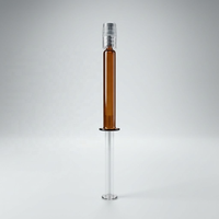 Seringue en verre borosilicate vide de 1 ml et 3 ml avec raccord Luer Lock, en forme de baril en verre ambré