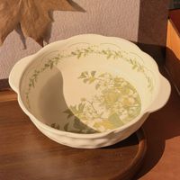 [Chun Ye Mo Li] Assiette en céramique élégante style vintage, motif végétal, compatible micro-ondes, Nouvelle Collection 2026