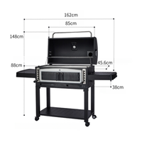 Gril de barbecue à charbon de bois avec brochettes rotatives automatiques à vendre Remorque de charbon de bois extérieure Grandes grilles d'agneau à charbon de bois robustes