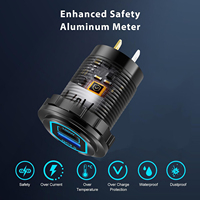 Nouvelle prise de chargeur USB en aluminium 100W avec amplificateur de tension pour voiture, bateau et marine