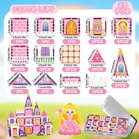 Juguetes Educativos Jinxin, Bloques de Construcción de Plástico de Colores, Regalo Festivo, Rompecabezas Magnético, Castillo Rosa, Bloques Magnéticos para Mayores de 3 Años