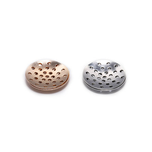 Plateau de broches rondes en métal perforé, plaqué rhodium et or KC, pour la fabrication d'accessoires capillaires, composants de bijoux de forme ronde de 12 mm - Product Image 5