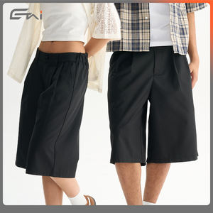 Chiusura estiva con bottoni al ginocchio abito corto Unisex ampio elastico in vita <span class=keywords><strong>3</strong></span>/<span class=keywords><strong>4</strong></span> a pieghe <span class=keywords><strong>pantaloncini</strong></span> da uomo - Product Image 4