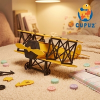 CUPUZ DIY 3D Fokker D.VII Kit de Manualidades de Rompecabezas de Papel, Juguete de Construcción de Modelo de Avión de Combate para Niños y Niñas, Regalo de Cumpleaños para Amantes de la Aviación