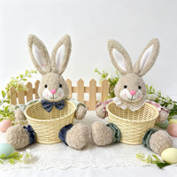 Panier de rangement QY Creative Home pour cadeaux et bonbons, motif lapin mignon de dessin animé, idéal pour les fêtes d'anniversaire et Pâques