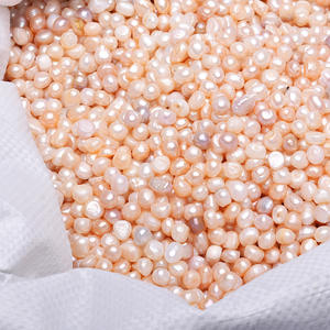 Perla Natural de Agua Dulce de 5.5-6mm, Teñida de Negro, Redonda, con Partículas Blancas Brillantes, Perla Desnuda con Medio Orificio para Joyería Suelta - Product Image 4