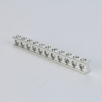 New for 486A-486B Listed 9 Terminal Aluminum Neutral Bar Grounding Lug Tin Plated 600V for Electrical Earth Connector