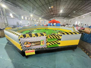 Pista de Obstáculos Inflable de PVC Personalizada para Adultos, Arena Deportiva de 8x8m, <span class=keywords><strong>Alquiler</strong></span> Incluye Soplador, Reparación Fácil, Fácil Instalación, con Zona de Saltos - Product Image 4