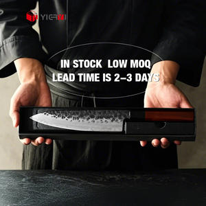 Couteaux de Chef Japonais Professionnels Logo Personnalisé Cuisine Désosser Damas Forgé Main <span class=keywords><strong>Boucherie</strong></span> Manche Bois de Rose Métal - Product Image 5