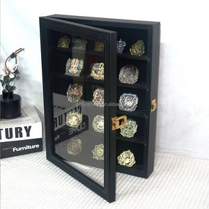 Anpassbare Größe Medaillen Münz vitrine Shadow <span class=keywords><strong>Box</strong></span> Cabinet mit abnehmbaren Regalen Filz Hintergrund Anzeige Abzeichen & Auszeichnungen - Product Image 3