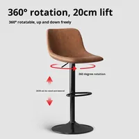 Tabouret de bar haut, chaise de caisse, chaise de bar commerciale, chaise pivotante, accoudoirs, cadre en métal, style moderne simple, restaurant