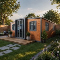 Maison conteneur pliable certifiée CE, structure en acier, isolée, préfabriquée, pour jardin, usage hôtelier ou glamping