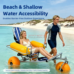 Fauteuil roulant de plage en aluminium à 3 roues, manuel, grandes roues tout-terrain, pour adultes, utilisation extérieure - Product Image 4