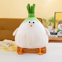 Coussin en peluche poulet ail, figurine de dessin animé poulet oignon vert, oreiller décoratif poussin échalote, cadeau
