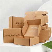 Boîte d'expédition en carton ondulé personnalisée avec logo en relief et poignée – Emballage en papier kraft écologique avec bande de déchirement, vente en gros, faible MOQ