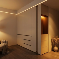Armoire de rangement moderne en bois massif durable pour chambre à coucher, idéale pour l'hôtellerie