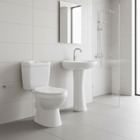 Ensemble WC et lavabo sur pied en céramique pour salle de bain d'hôtel, économique et moderne