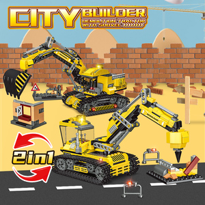 WOMA TOY C0621A 463 Piezas <span class=keywords><strong>2</strong></span> en 1 Camión de Construcción Bloques de Construcción Modelo para Niños Juguetes de Excavadora - Product Image 5