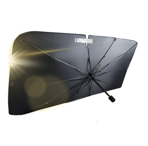 Pare-soleil de voiture Pare-brise <span class=keywords><strong>Parapluie</strong></span> pliable avec poignée rotative Pare-soleil réfléchissant pour véhicule Blocs rayons UV Visière de protection solaire - Product Image 1