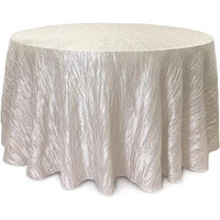 Nappe ronde en taffetas froissé de 300 cm, nappe de table élégante et brillante, nappe de table pour la maison, les mariages et les événements