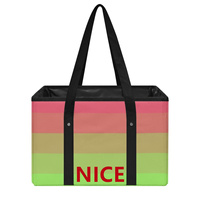 Panier de courses pliable personnalisé avec motif arc-en-ciel gay, cadeau écologique pour festival et courses en famille